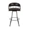 Armen Living Palmdale 30" Swivel Brown Faux Leather and Java Brown Metal Bar Stool 795044878141 - alternate 2